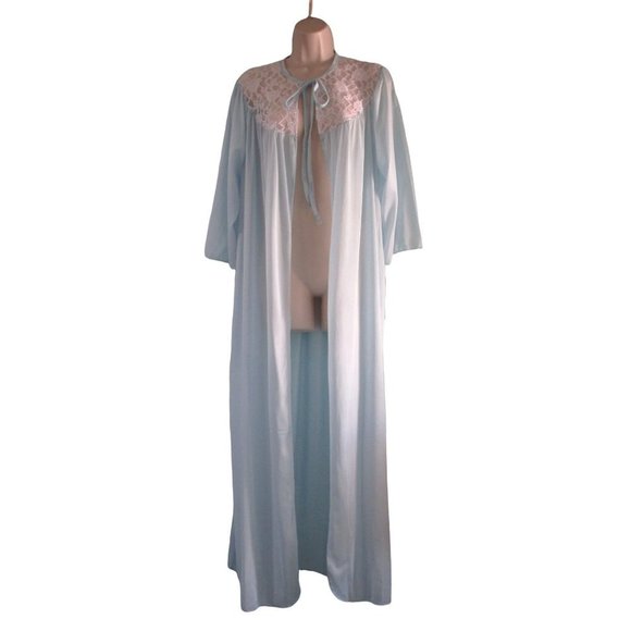 Avon Private Treasures Other - Vintage Avon Private Treasures Light Blue Lace Accent Ladies 8 Peignoir New